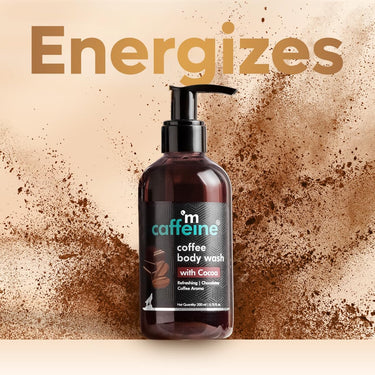 mCaffeine Coffee Body Wash with Cocoa | De-Tan & Deep Cleansing | Enriched with Vitamin E & in Energizing Aroma of Chocolate | Shower Gel | Suitable for All Skin Types | For both Men & Women - 200ml